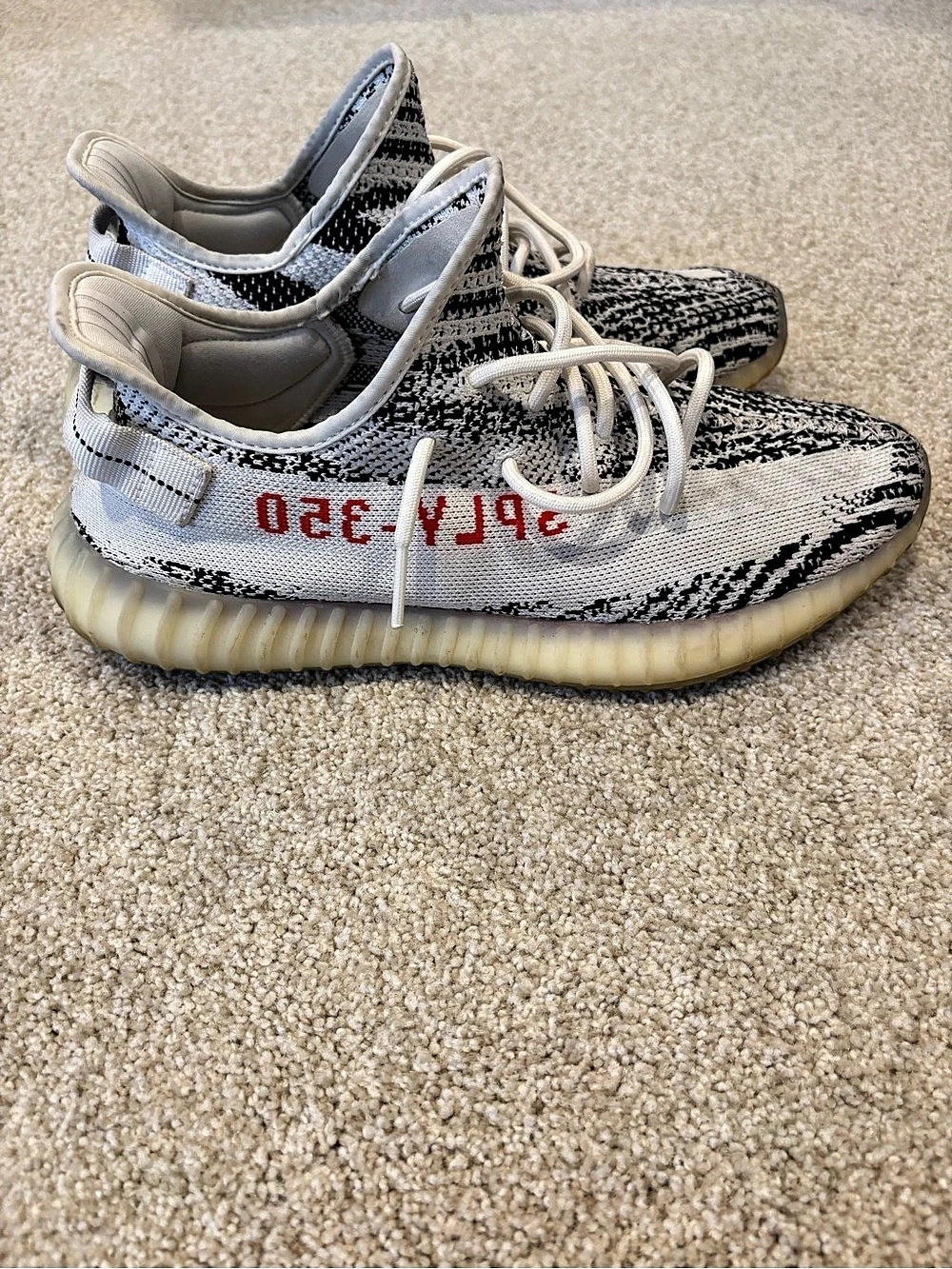 adidas Yeezy Boost 350 Sneakers in White & Black
